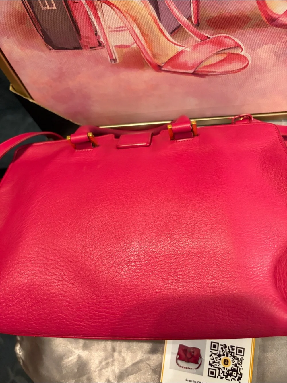 Yves Saint Laurent Pink Calfskin Leather Cabas ChYc Crossbody Bag - Picture 7 of 10